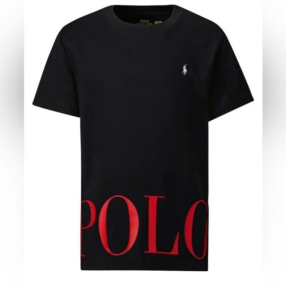 Polo Ralph Lauren Black Red Big Logo T-Shirt and Double Knit Shorts Set Co-Ord - Picture 6 of 8